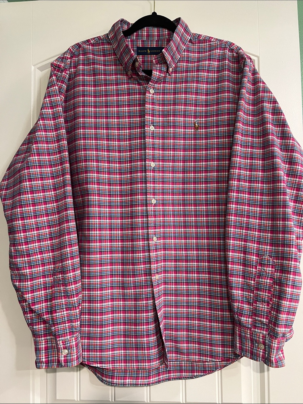 Polo Ralph Lauren Plaid Button Down Pink & Blue Long Sleeve